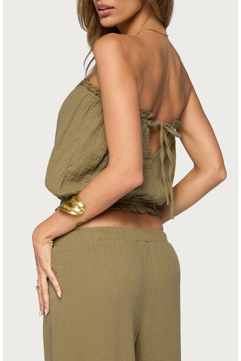 Viktoria Strapless Gauze Bubble Top, Alternate, color, OLIVE