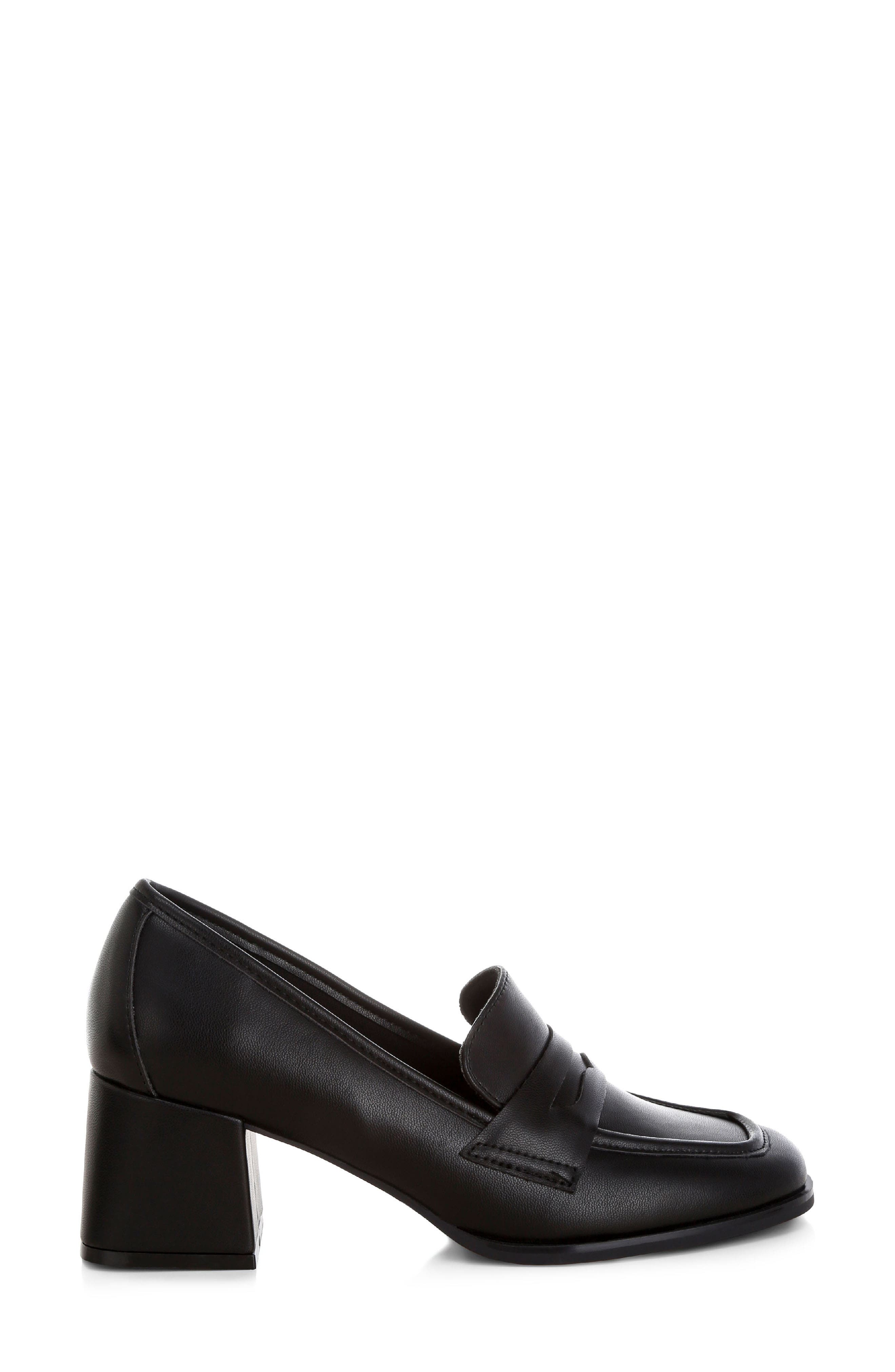 LONDON RAG Sutapa Penny Strap Flared Block Heel Loafer, Alternate, color, 