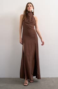 Topshop Halter Cowl Maxi Dress