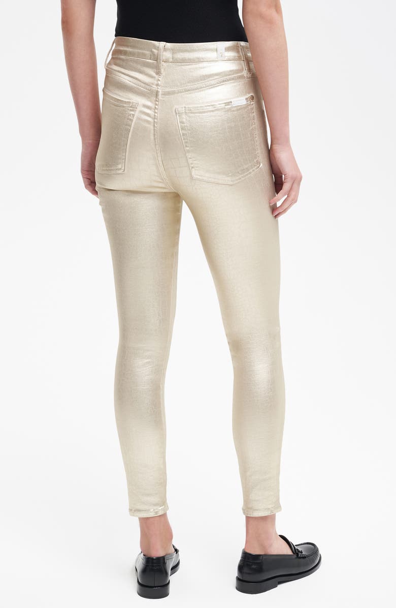7 For All Mankind Aubrey High Waist Skinny Fit Pants, Alternate, color, Whtcroc Ct