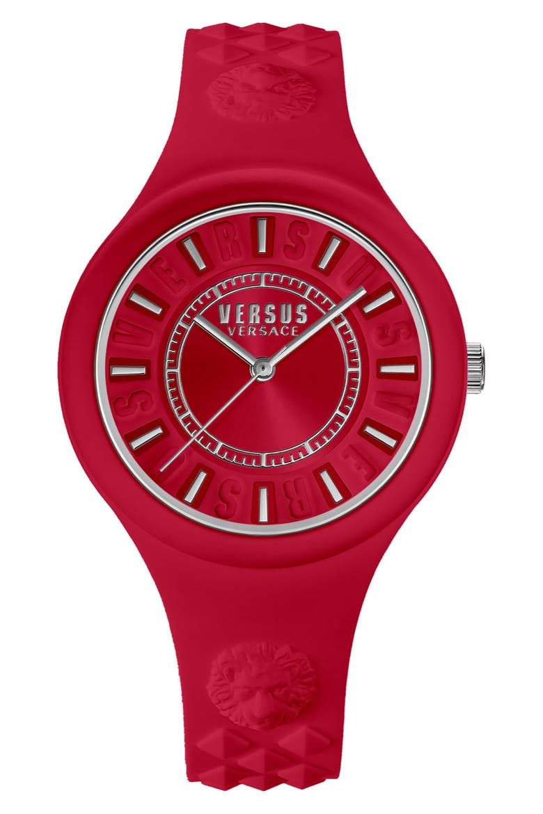 Women's Fire Island Sunray Silicone Strap Watch, 39mm, Main, color, RED