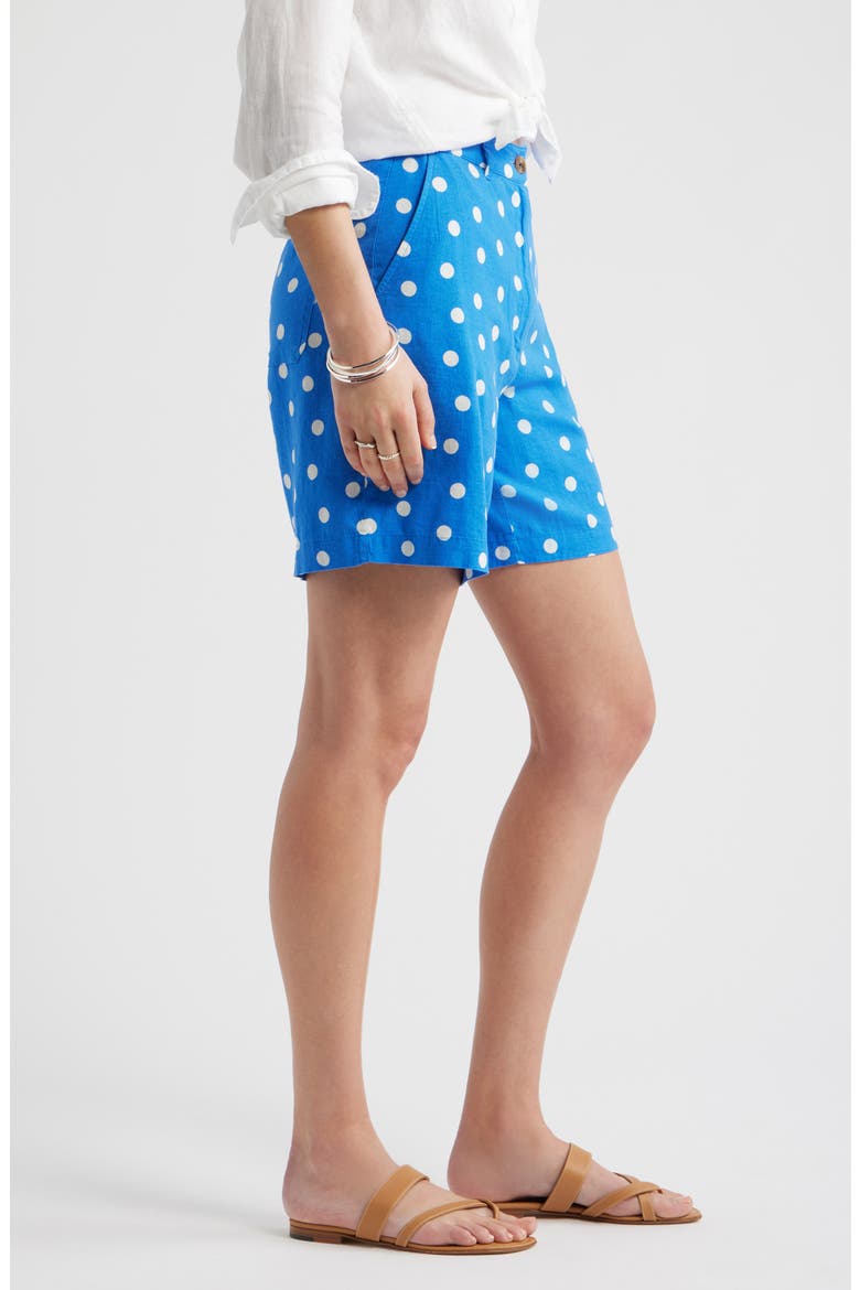 Relaxed Linen Blend Bermuda Shorts, Alternate, color, BLUE PALACE TULLA DOT