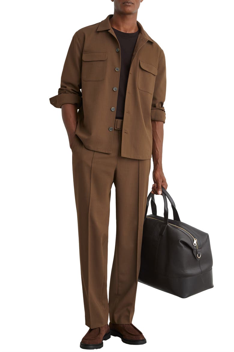 Peshi Button Front Overshirt, Alternate, color, TOBACCO BROWN