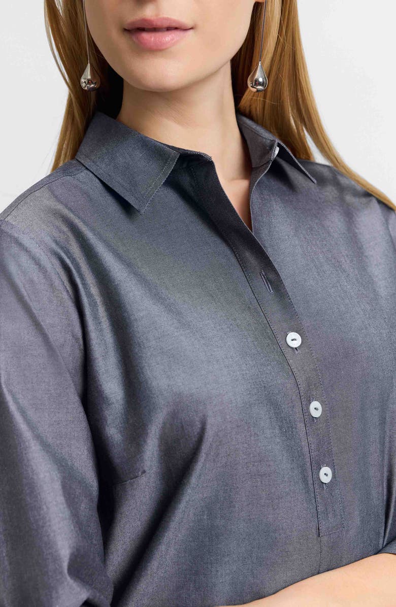 Foxcroft Madison Popover Cotton Oxford Shirt, Alternate, color, Charcoal