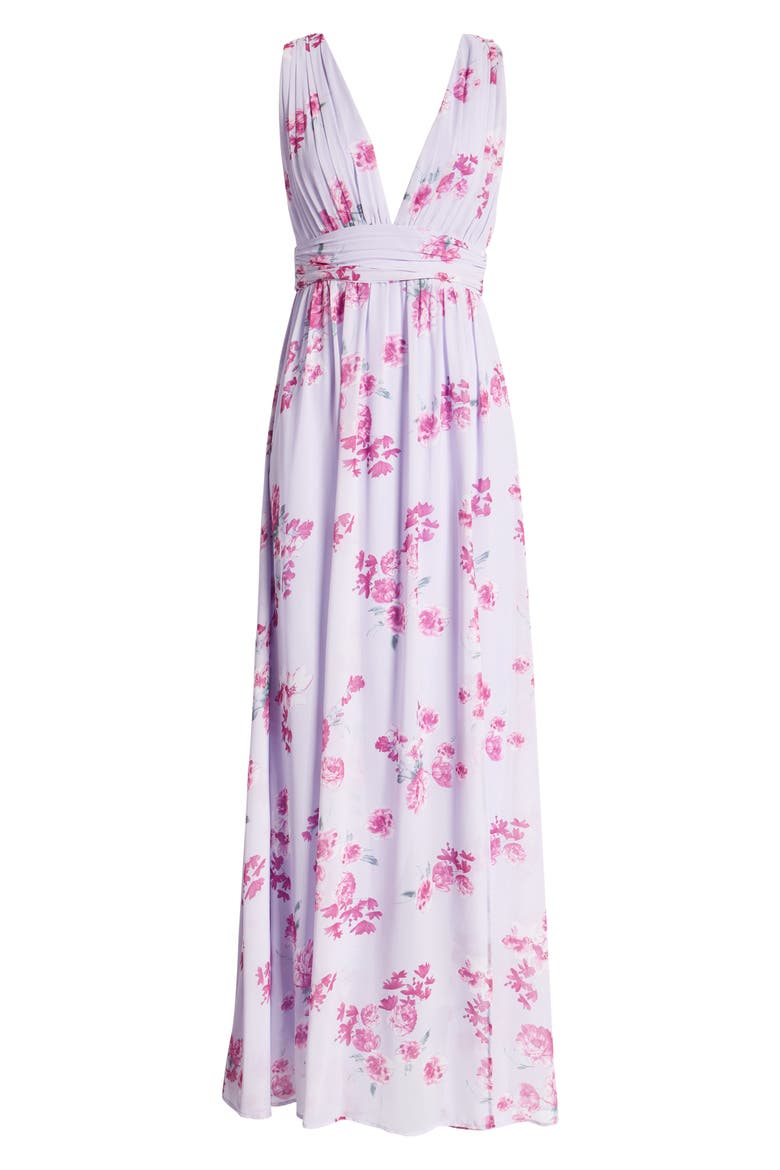 Heavenly Hues Floral Evening Gown, Alternate, color, LAVENDER FLORAL