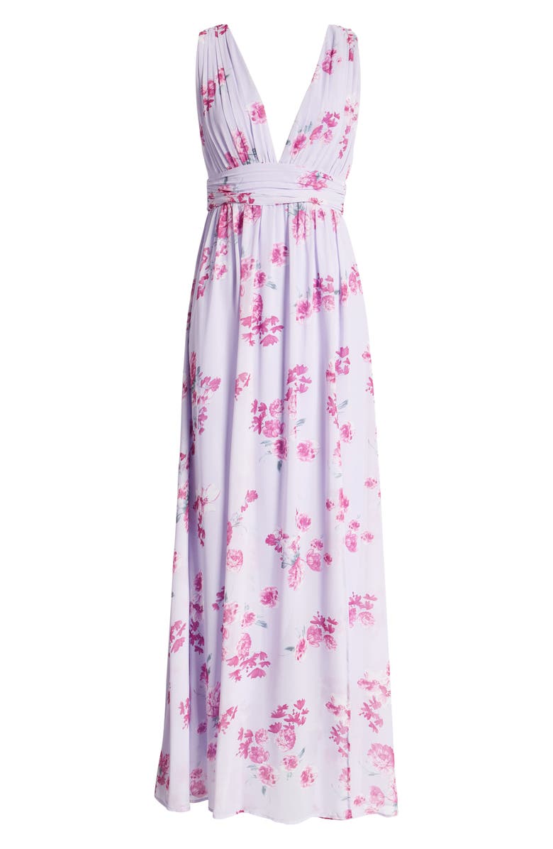 Lulus Heavenly Hues Floral Evening Gown, Alternate, color,