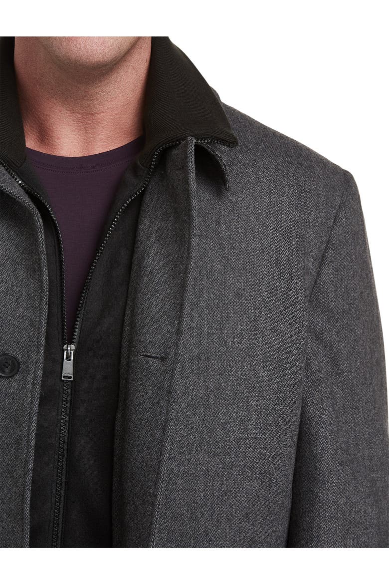 Big & Tall Herringbone Zale Overcoat, Alternate, color, GREY