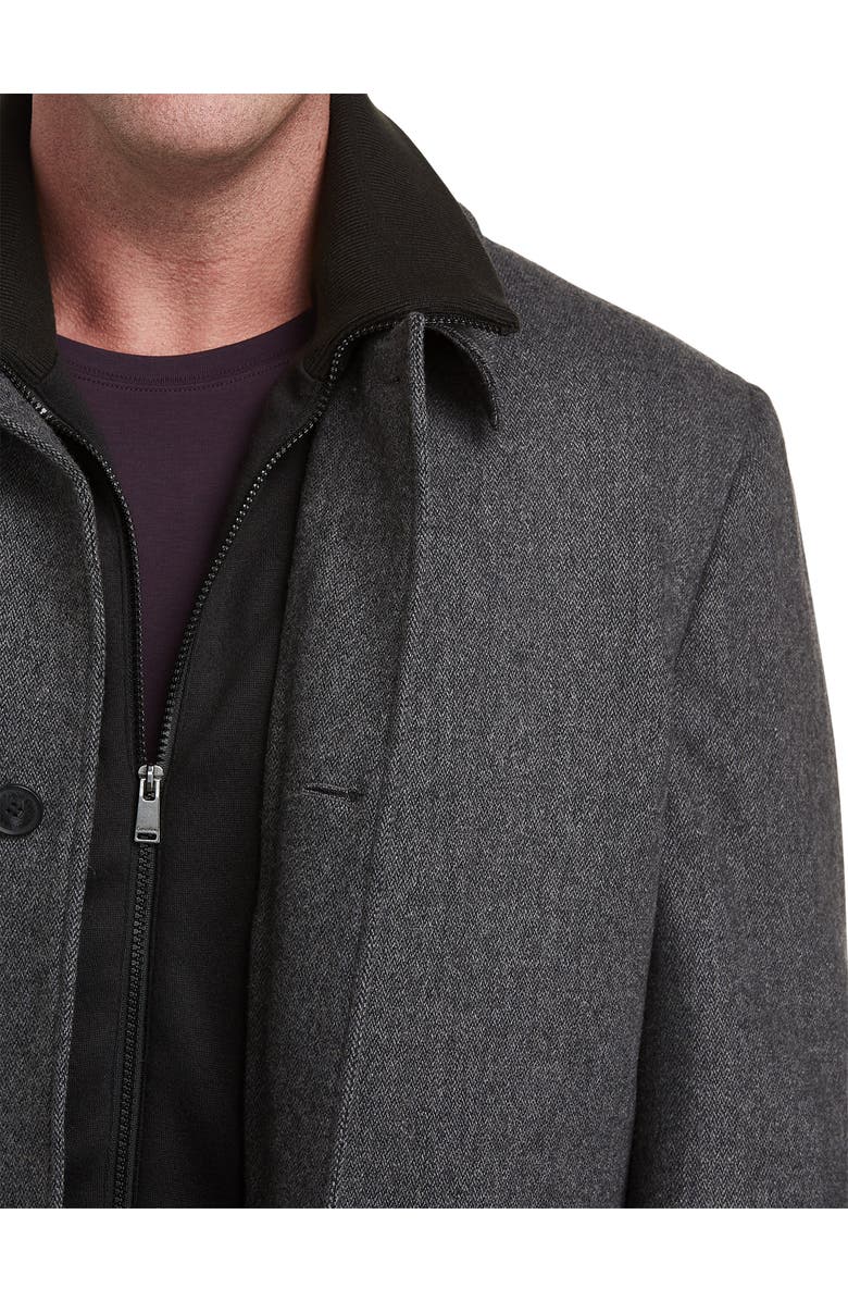 Calvin Klein Big & Tall Herringbone Zale Overcoat, Alternate, color, Grey