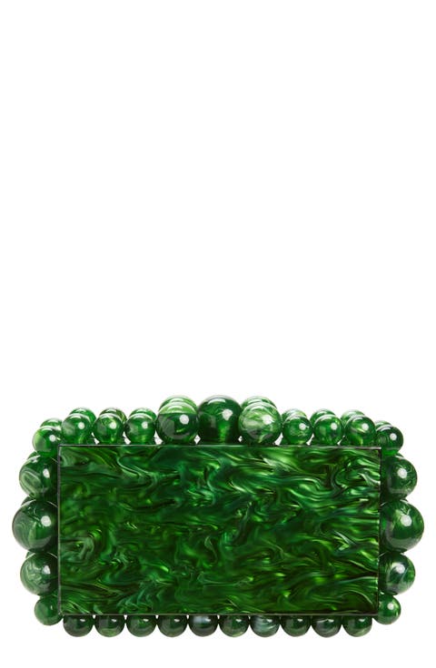 Eos Beaded Acrylic Box Clutch