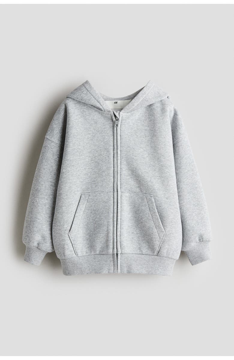 H&M Oversized hooded jacket, Alternate, color, Light Gray Melange
