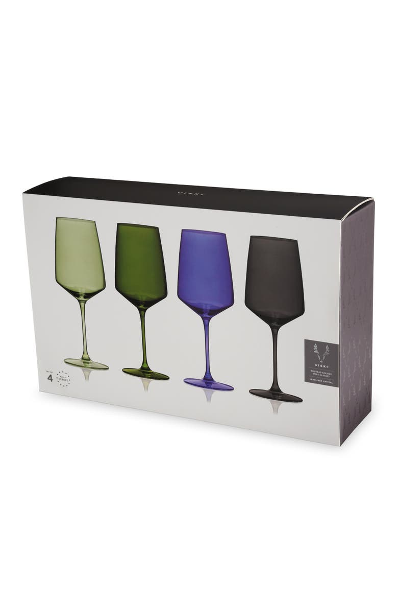 Reserve Nouveau Crystal Wine Glasses Set of 4, Alternate, color, Seaside