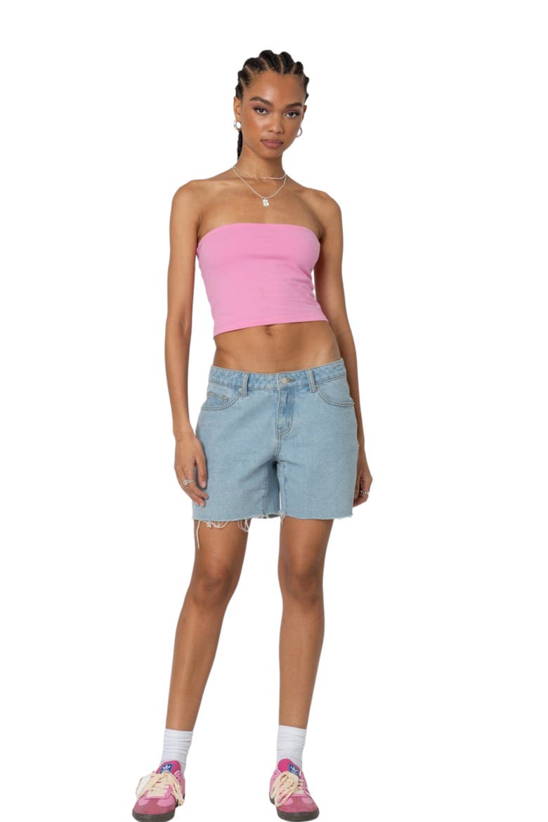 Stretch Cotton Tube Top, Alternate, color, PINK