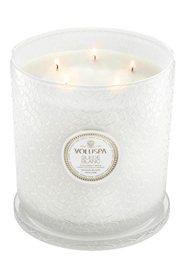Suede Blanc Five-Wick Hearth Candle, Alternate, color, NO COLOR