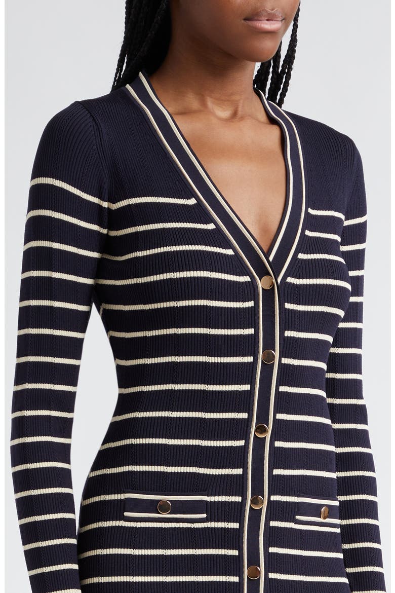 Marina Stripe Long Sleeve Midi Sweater Dress, Alternate, color, NAVY STRIPE