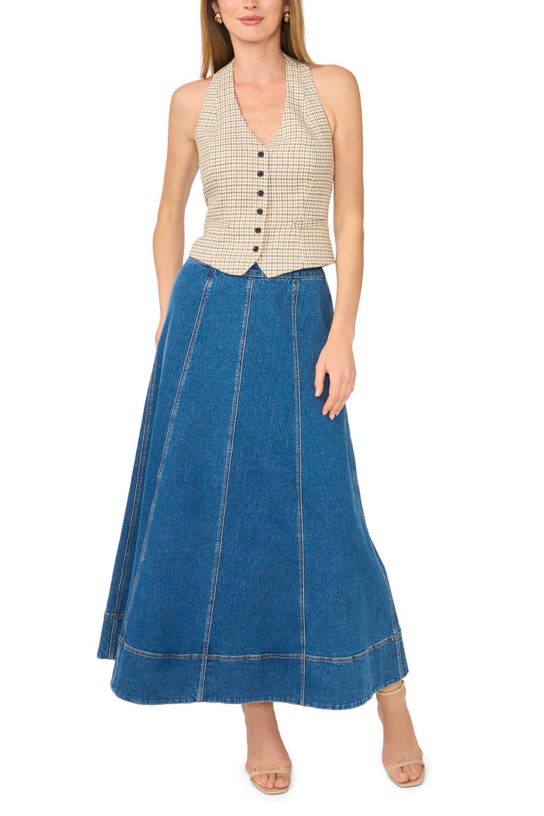 Plaid Halter Vest, Alternate, color, SAND