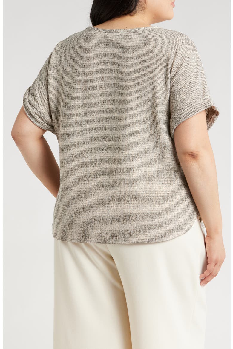 Dolman Short Sleeve Top, Alternate, color, OAT/BLK
