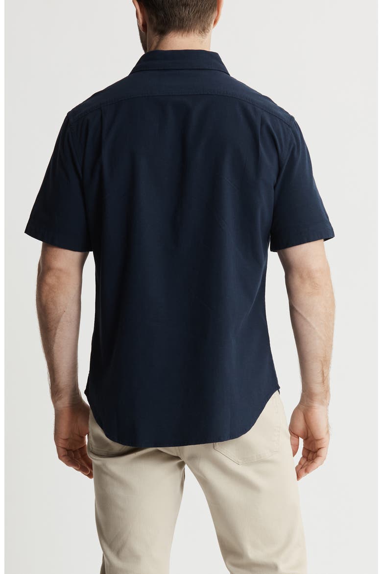 Classic Oxford Short Sleeve Button-Up Shirt, Alternate, color, NAVY