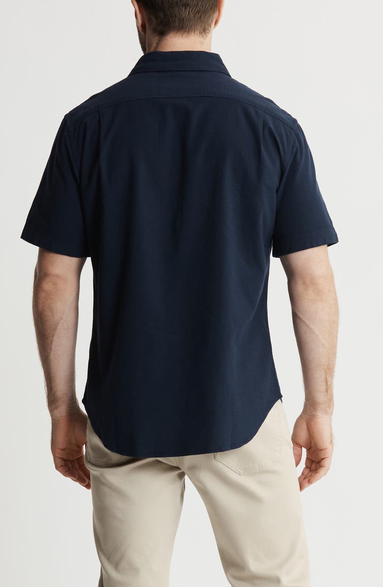 JACHS Classic Oxford Short Sleeve Button-Up Shirt, Alternate, color, Navy