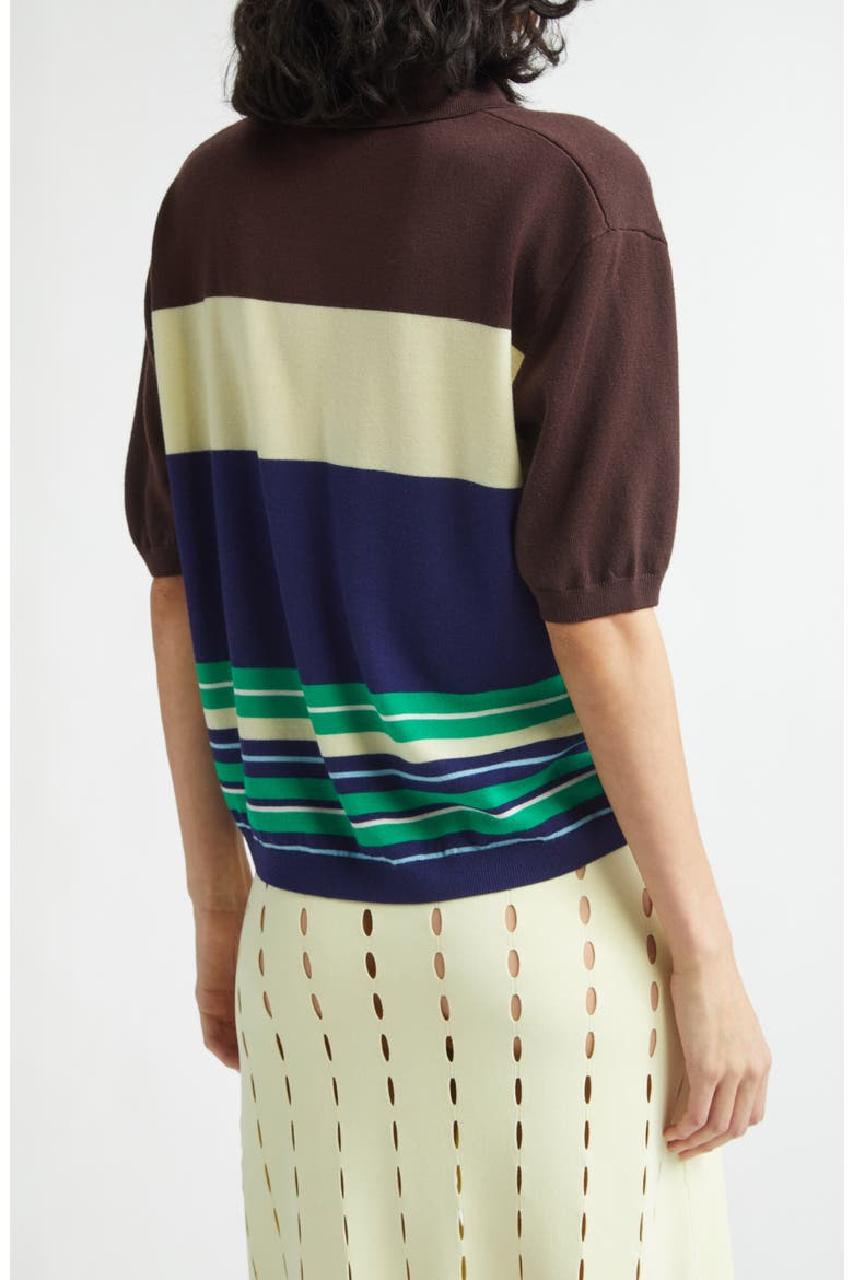 Luke Stripe Merino Wool Polo, Alternate, color, RUST MULTI