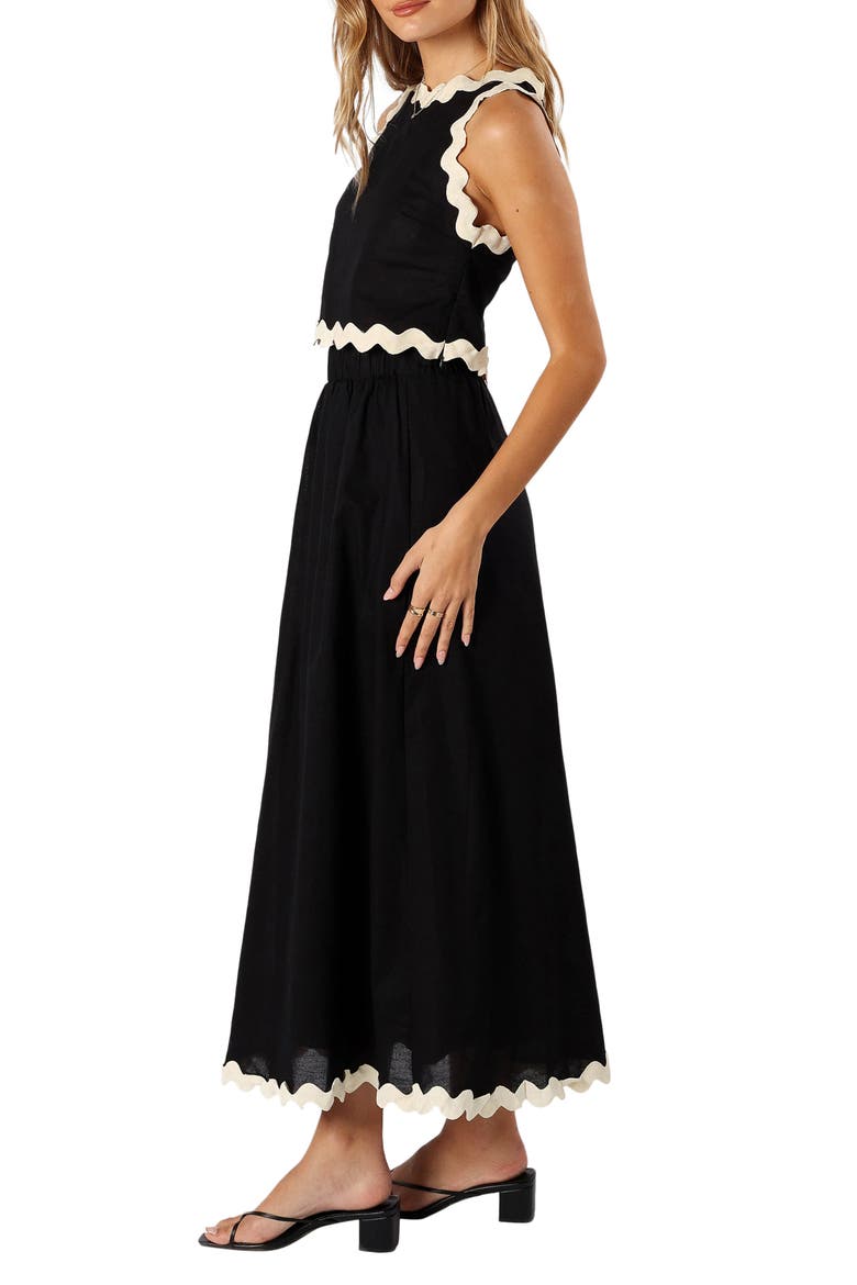 Chrissy Sleeveless Cotton Top & Maxi Skirt, Alternate, color, BLACK CREAM