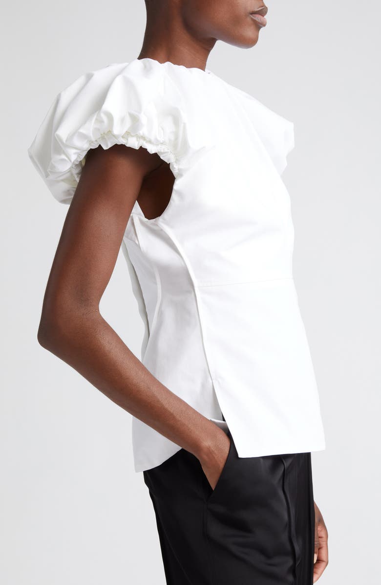 Jil Sander Ruffle Cap Sleeve Top, Alternate, color,