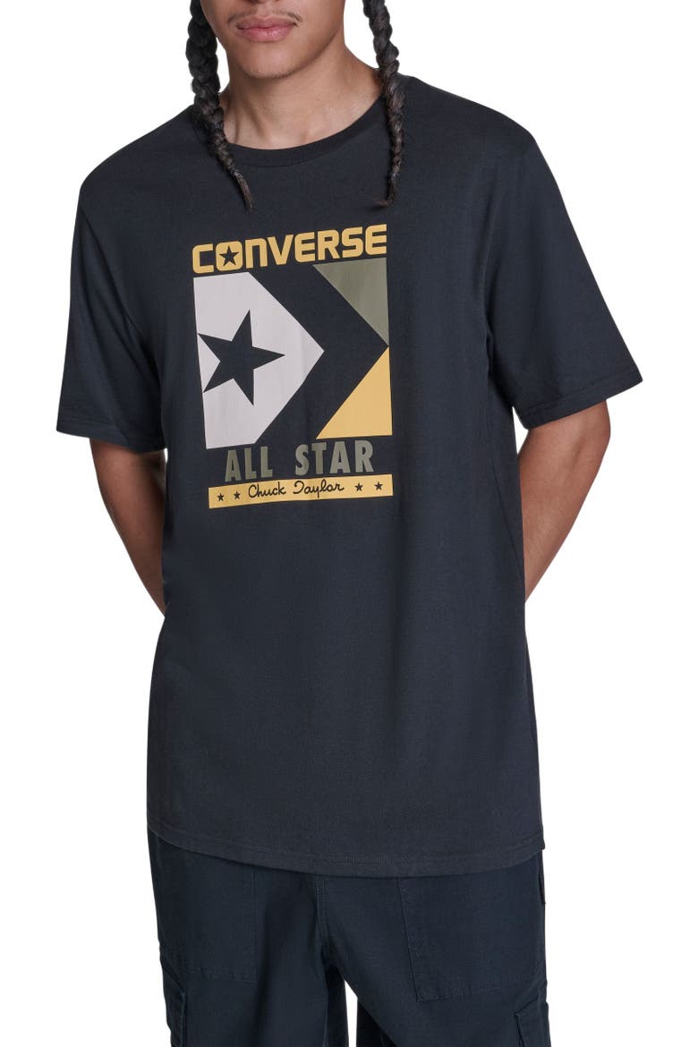 Timeless Boxed Chevron T-Shirt, Main, color, CONVERSE BLACK