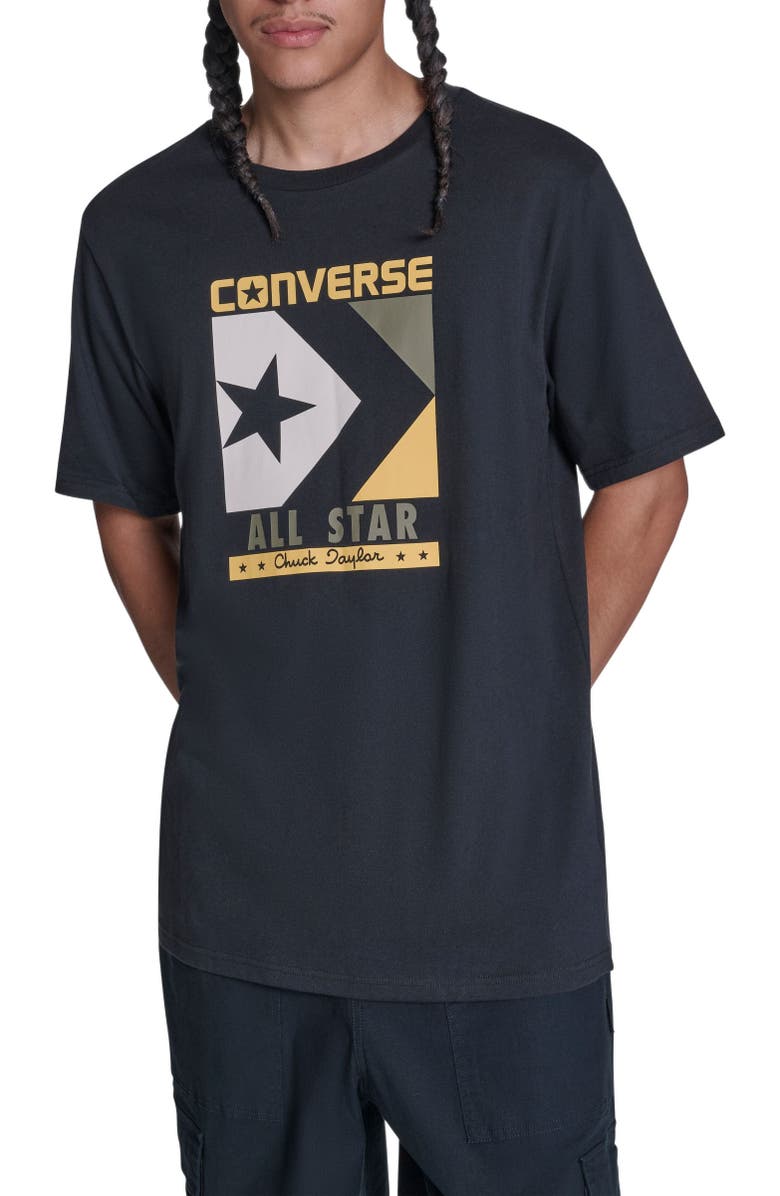 Converse Timeless Boxed Chevron T-Shirt, Main, color, Converse Black