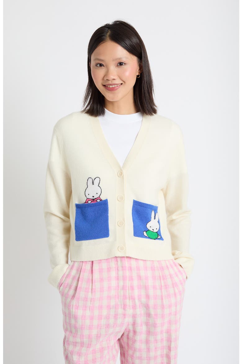 Wool-Cashmere Miffy Pocket Play Cardigan, Alternate, color, Cream