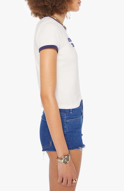 Mother The Itty Bitty Ringer Still Behind The Hustle T-shirt In White