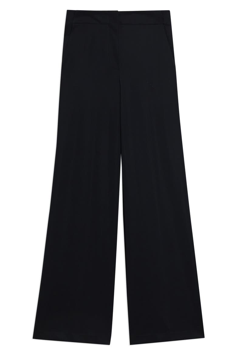Clean Front Wide Leg Precision Ponte Knit Pants, Alternate, color, BLACK - 001