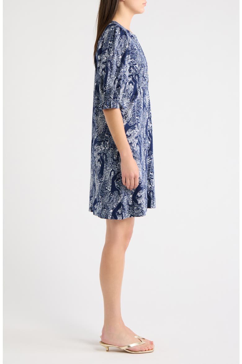 Delsie Jungle Print Minidress, Alternate, color, LOW TIDE NAVY LIL PALM PROWL