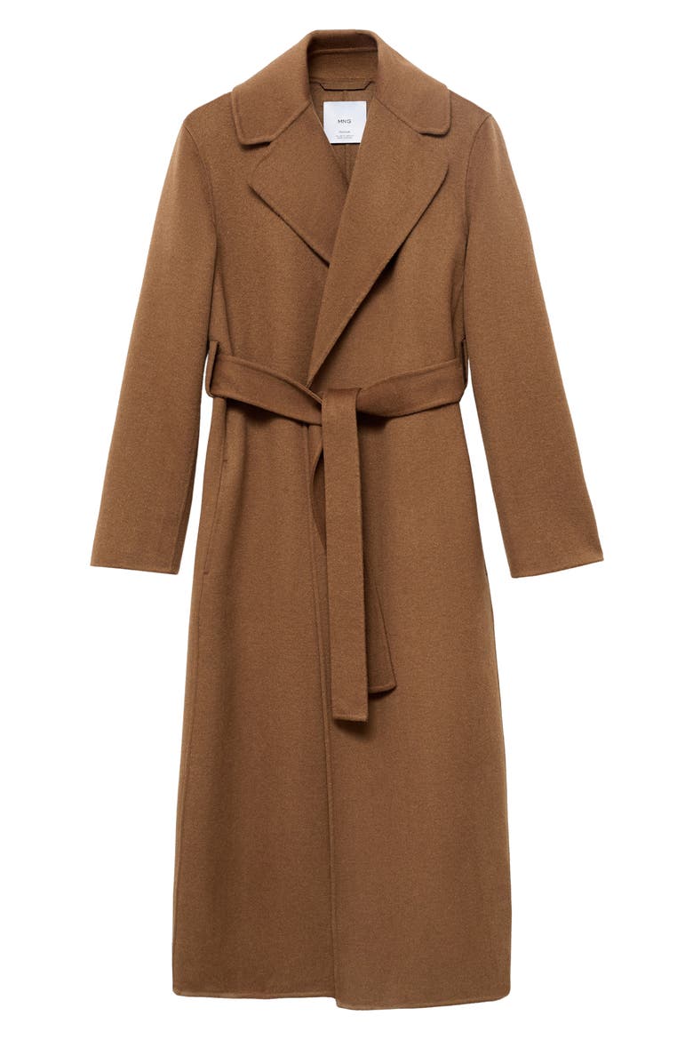 Wool Blend Wrap Coat, Alternate, color, MEDIUM BROWN