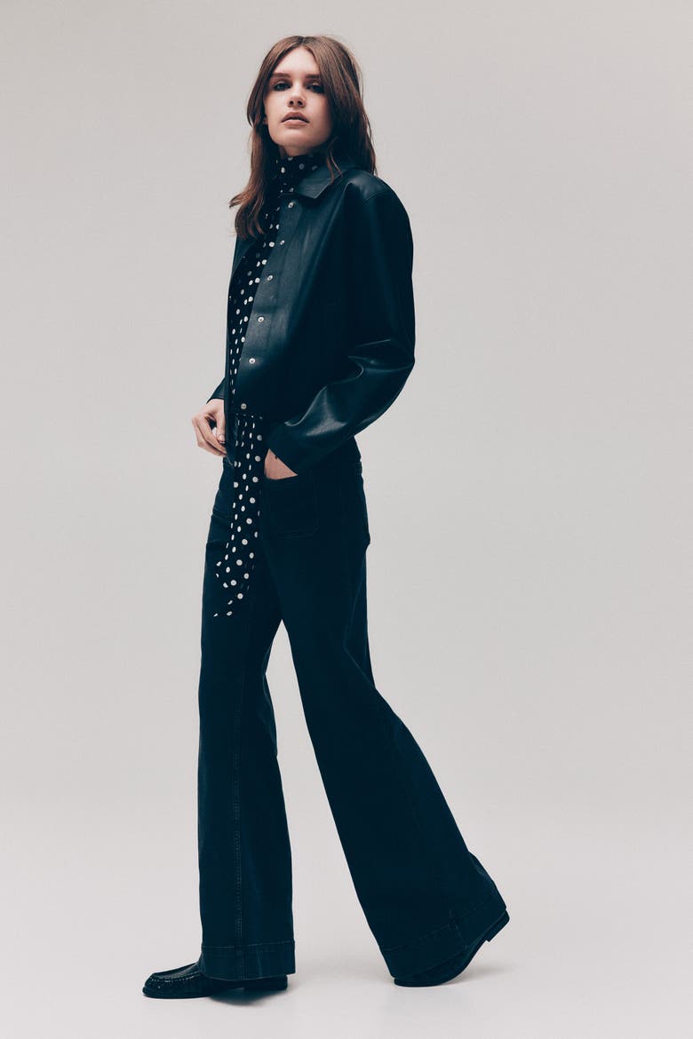 Wide High Waist Jeans, Main, color, Denim black