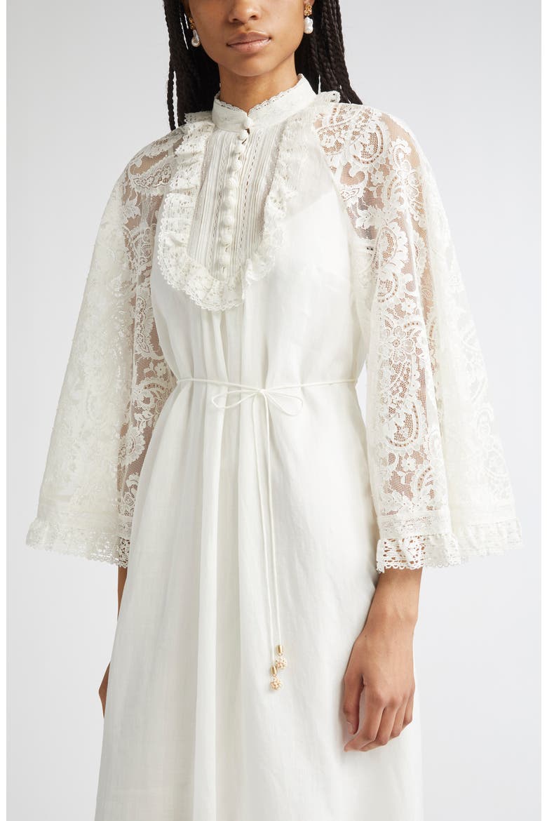 Ascension Lace Trim Tie Waist Midi Dress (Women) | Nordstrom