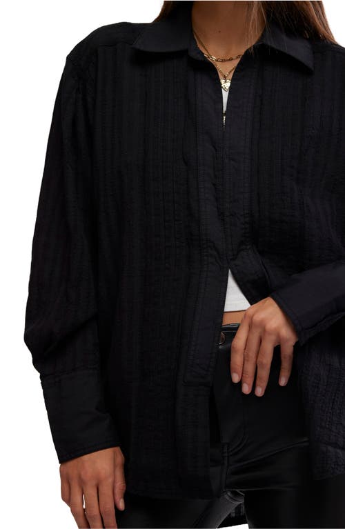 Free People Tuxy Woven Button-up Shirt In Black Combo