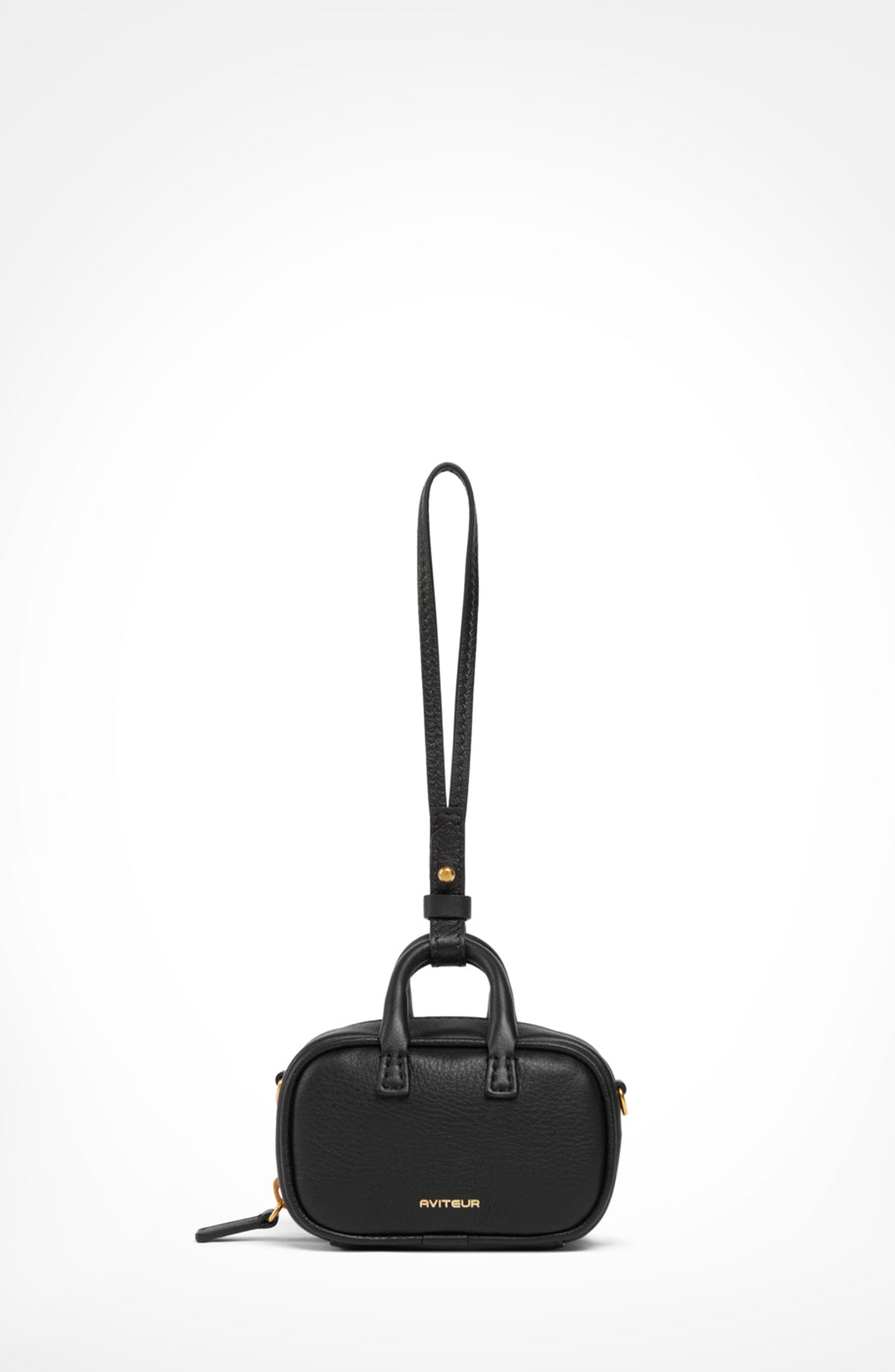 Aviteur Mini Maia Calfskin Bag, Main, color, Black