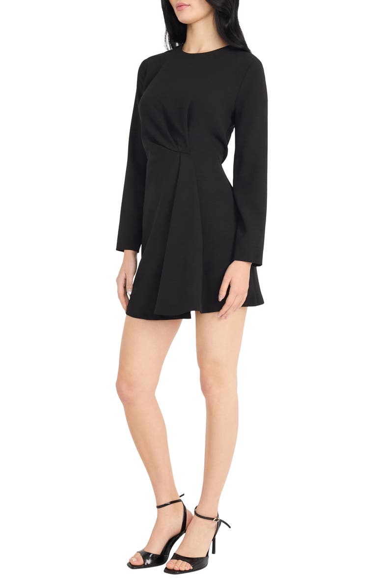 DONNA MORGAN FOR MAGGY Long Sleeve Gathered Waist Minidress, Alternate, color, Black