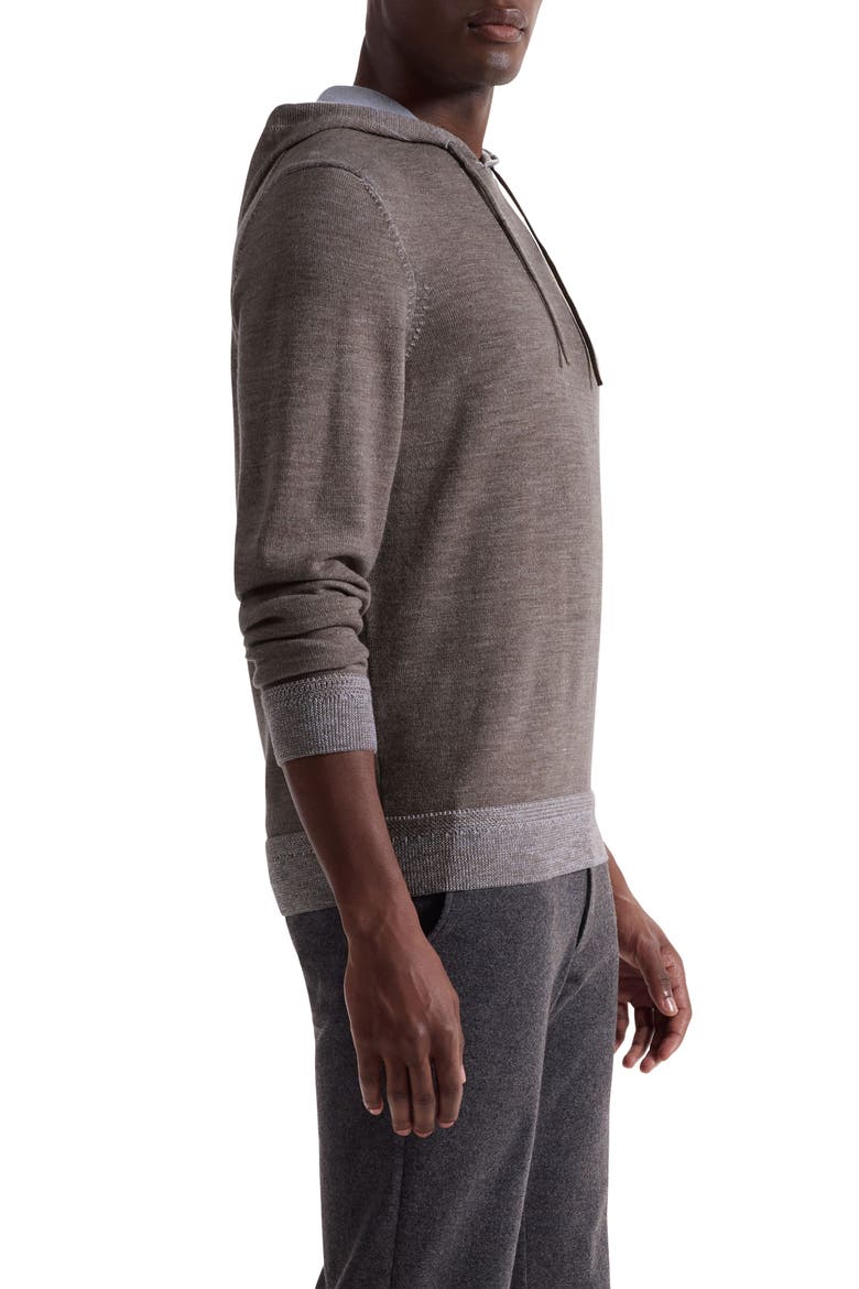 Merino Wool Hoodie Sweater, Alternate, color, WALNUT