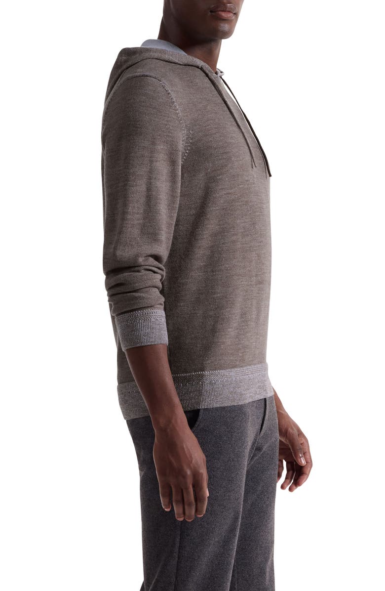 Bugatchi Meino Wool Hoodie Sweater, Alternate, color, Walnut