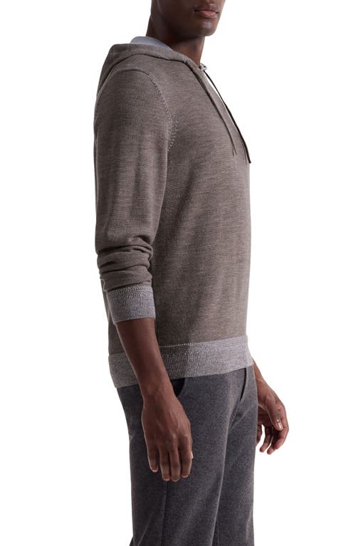 Bugatchi Meino Wool Hoodie Sweater In Brown