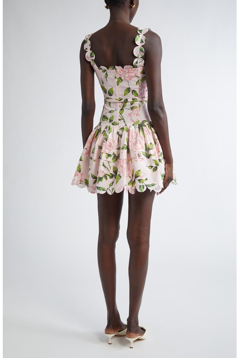 English Rose Print Belted Minidress, Alternate, color, PINK/ BLUSH