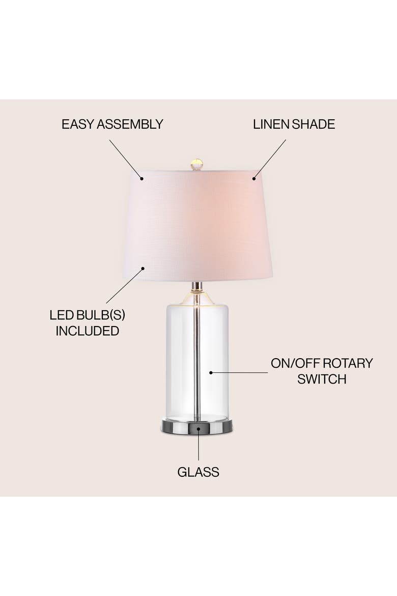 Walsh Glass LED Table Lamp, Alternate, color, Clear/Chrome
