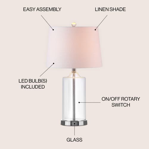JONATHAN Y JONATHAN Y WALSH GLASS LED TABLE LAMP 
