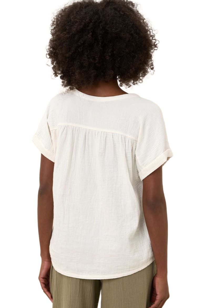 Organic Cotton Coastal Double Gauze Short Sleeve Popover, Alternate, color, Sea Salt