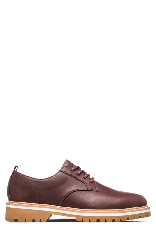 Clae Logan Lugged Plain Toe Derby In Antique Brown Leather