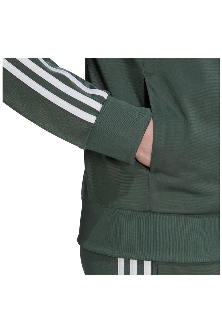 Warm-Pp Tricot Slim 3-Stripes Track Jacket, Alternate, color, GREEN OXIDE/ WHITE