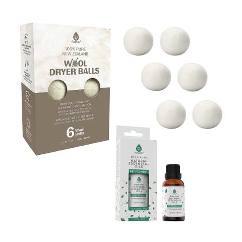 Laundry Care Bundle Wool Dryer Balls & Essential Oil Set
