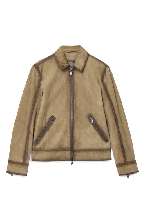 John Varvatos Benjamin Suede Jacket In Brown