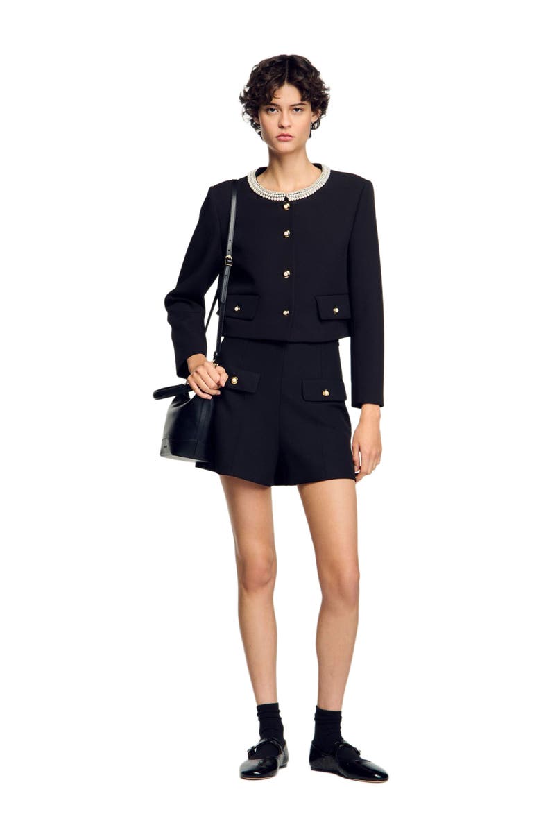 SANDRO High-waisted shorts, Alternate, color, 