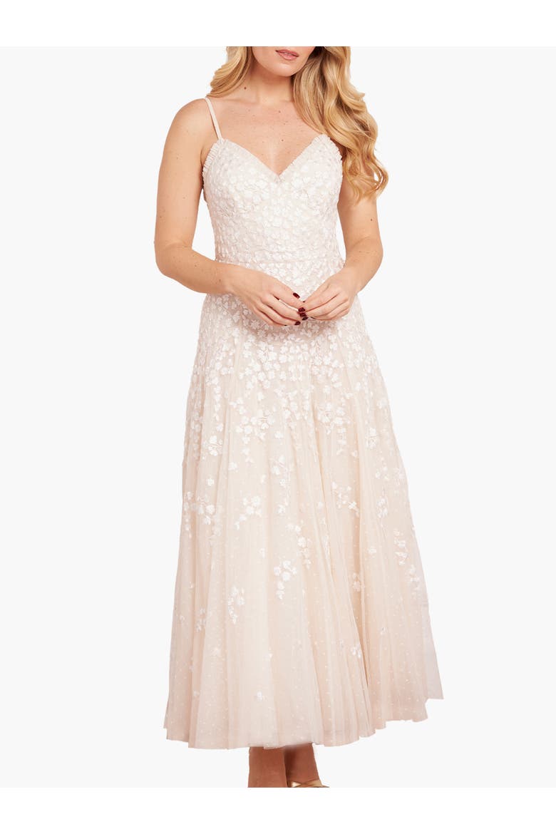 Scatter Blossom Cami Ankle Gown, Main, color, Cream